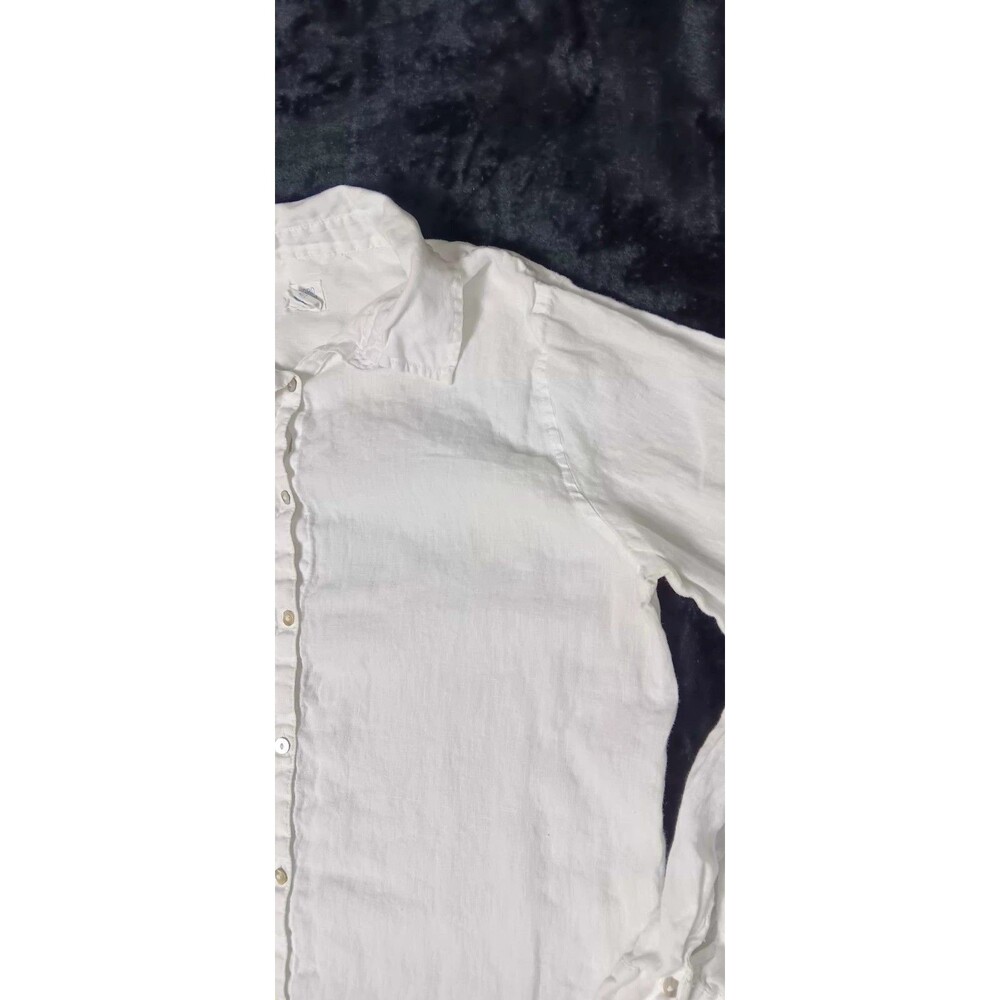 Sigrid Olson 100% Linen Button Down Tunic L White Coastal Grandma Quiet Luxury - Picture 5 of 13